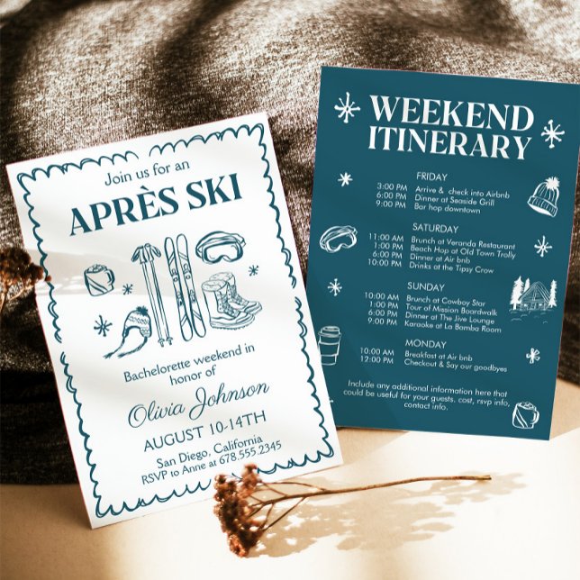 Invitación Apres Ski Bachelorette Fiesta Itinerario de fin de (Subido por el creador)