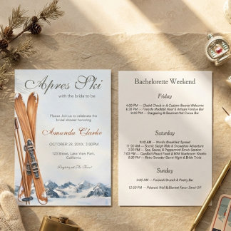 Invitación Apres Ski con la novia Ducha Nupcial de Invierno