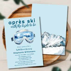 Invitación Apres Ski Deportivo Invierno Acuarela Despedida de