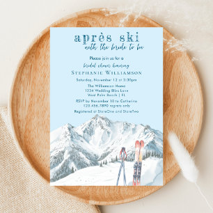Invitación Apres Ski Invierno Montaña Acuarela Despedida de S