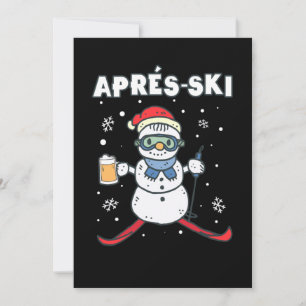 Invitación Apres Ski Snowman Skip Snow Winter Sports Gift