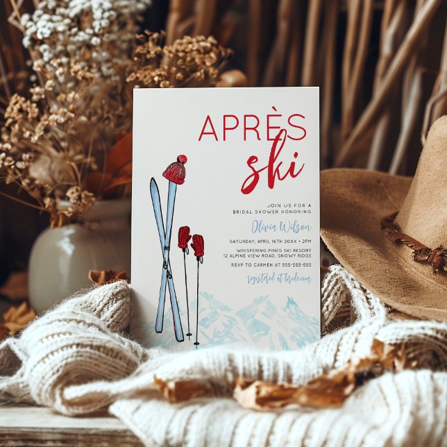 Invitación Apres-Ski Watercolor Winter Bridal Shower (Subido por el creador)