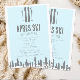 Invitación Apres Ski Winter Theme Blue Baby Shower