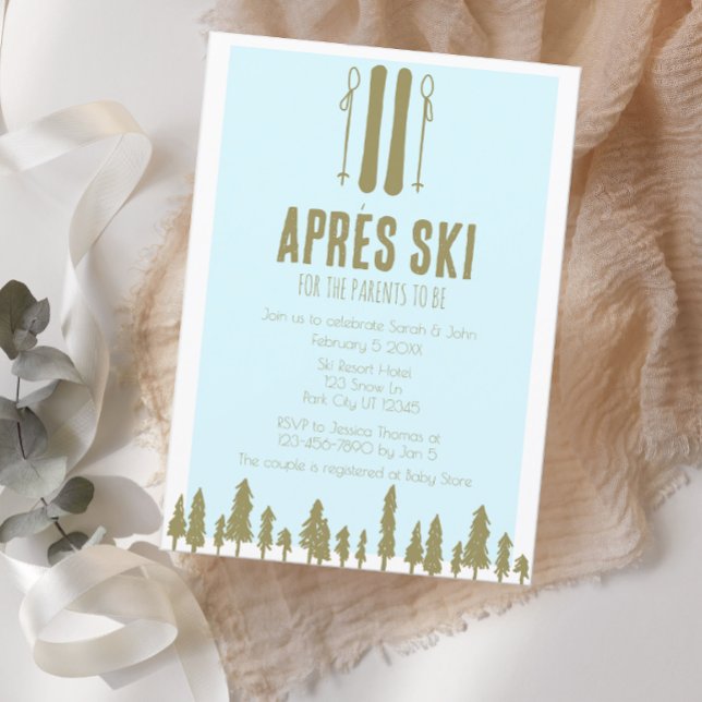 Invitación Apres Ski Winter Theme Boy Baby Shower (Subido por el creador)