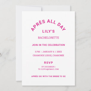 Invitación Après Todo El Día Tema Del Esquí De Bachelorette D