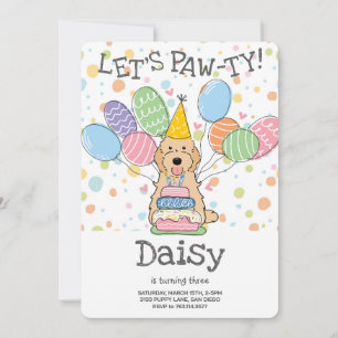 Invitación Apricot Cockapoo Cavapoo Fiesta de cumpleaños de p