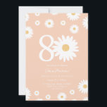 Invitación Apricot Daisy 80th Birthday Invitation<br><div class="desc">🌼 Celebrar un gran hito con nuestra 80ª Invitación al cumpleaños de Daisy! 🎉 Perfecto para honrar el 80 cumpleaños de un ser querido especial, esta elegante invitación incluye hermosas mareas y elegante caligrafía. Personalízalo con todos los detalles del fiesta para crear una celebración memorable y única. ¡Haz de este...</div>