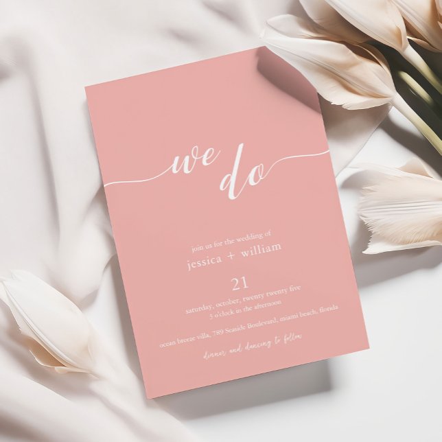 Invitación Apricot minimalista de script que hacemos Boda (Subido por el creador)