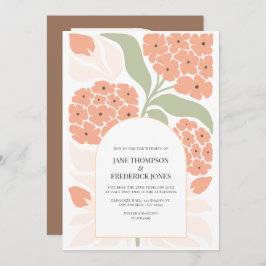 Invitación Apricot Pop Abstract Floral Modern Spring Wedding