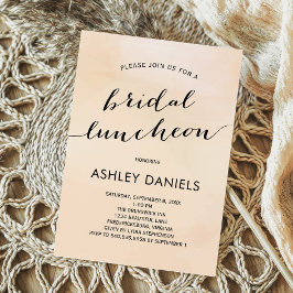 Invitación Apricot Watercolor Bridal Luncheon