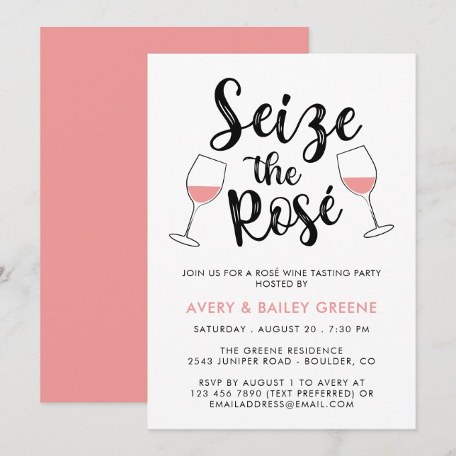 Invitación Aprovecha la Fiesta de Cata de Vino Rosé (Anverso / Reverso)
