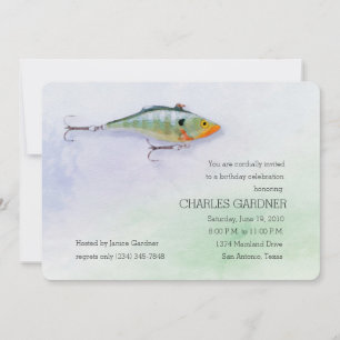 Invitación Apuración del tema de la pesca de cumpleaños