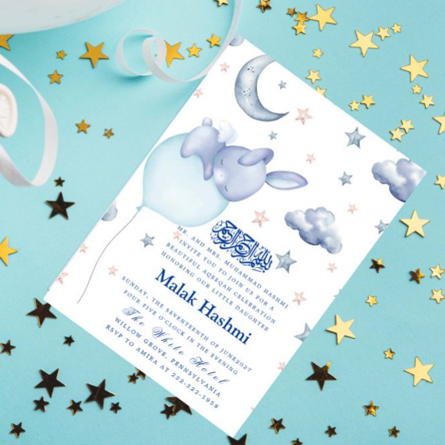 Invitación Aqiqa Aqeeqa, chiflado chiquito y bebé estrella (Subido por el creador)