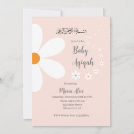 Invitación aqiqa floral rosa