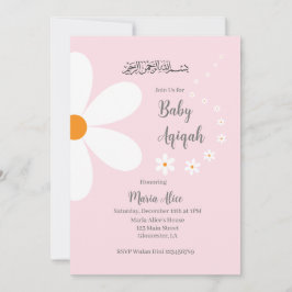 Invitación aqiqa floral rosa