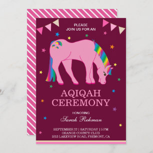 Invitación Aqiqa, la bebé que pica arcoiris