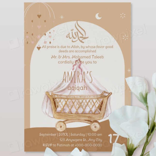 Invitación Aqiqah Ceremonia de nombramiento de beb (Subido por el creador)