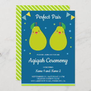 Invitación Aqiqah, dos gemelos perfectos