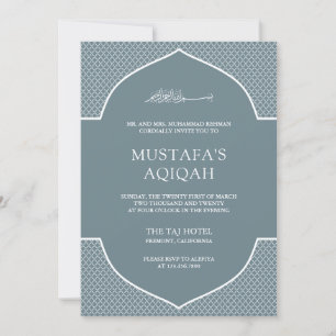 Invitación Aqiqah islámico musulmán de pizarra gris marroquí