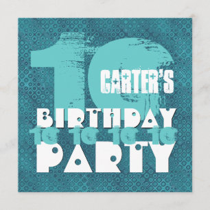 Invitación AQUA AZUL 10 cumpleaños V02A9