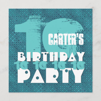 Invitación AQUA AZUL 10 cumpleaños V02A9