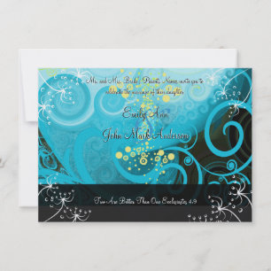Invitación Aqua Azul Limón Amarillo Flor de Cala-