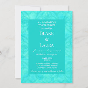 Invitación Aqua Azul Verano Brillante Batik Personalizado