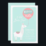 Invitación Aqua Blue A Entero Llama Fun Kids Fiesta de cumple<br><div class="desc">Aqua Blue A Whole Llama Divertida Invitación A La Fiesta Del Cumpleaños De Los Niños. Invitación a la fiesta de cumpleaños de los niños de personalizable con un adorable ilustracion de una llama blanca con un globo rosa. Personalice agregando los detalles del evento. Se puede realizar un personalizar posterior añadiendo...</div>