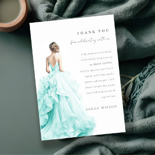 Invitación Aqua Blue Boda Gown Bridal Shower