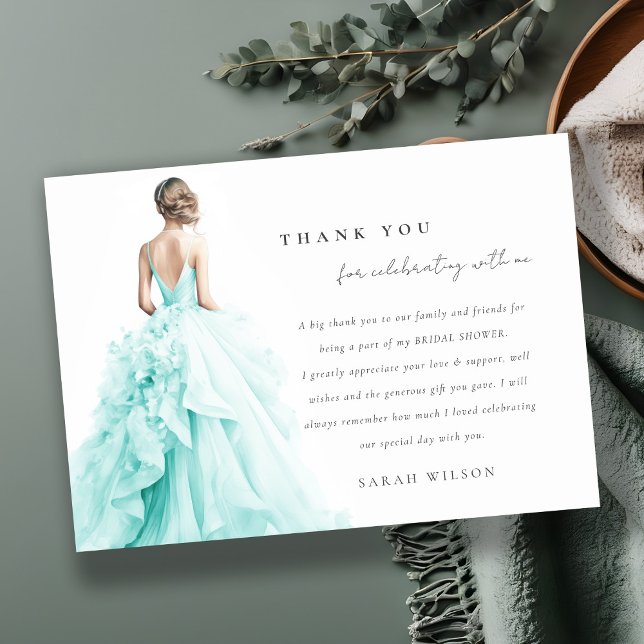 Invitación Aqua Blue Boda Gown Bridal Shower (Subido por el creador)