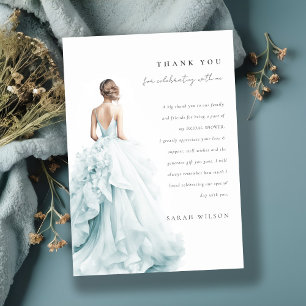 Invitación Aqua Blue Boda Gown Bridal Shower