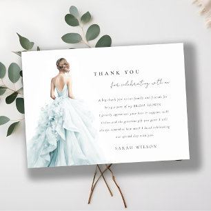 Invitación Aqua Blue Boda Gown Bridal Shower