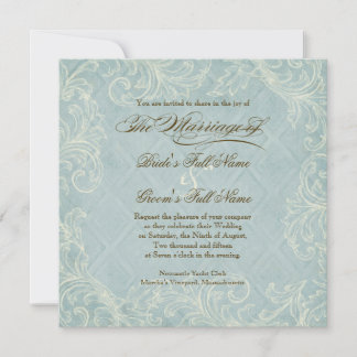 Invitación Aqua Blue Hydrangea Swirl Boda Floral Flor