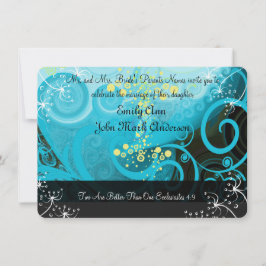 Invitación Aqua Blue Lemon Amarillo Calla Lily Flor-