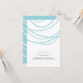 Invitación Aqua Blue Stylish Sparkling Lights Classy Boda