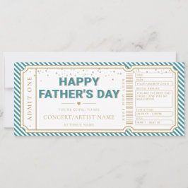 Invitación Aqua Father's Day Concert Ticket Gift Voucher