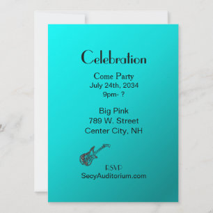 Invitación Aqua Guitar Fiesta