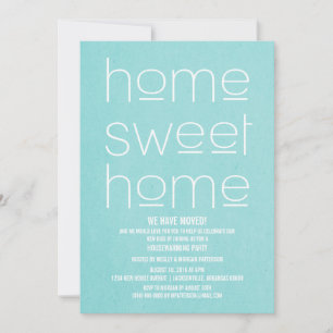 Invitación Aqua Modern Sweet Home Fiesta