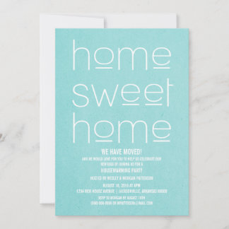 Invitación Aqua Modern Sweet Home Fiesta