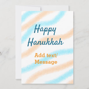 Invitación Aqua naranja feliz Hanukkah agregar nombre mensaje