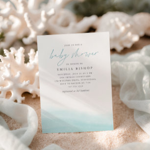 Invitación Aqua Tides acuática costera Baby Shower