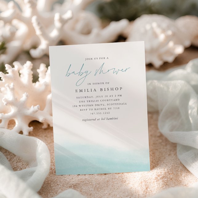 Invitación Aqua Tides acuática costera Baby Shower (Subido por el creador)