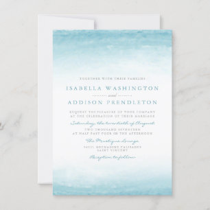 Invitación Aqua Tides Boda acuarela