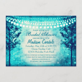 Invitación Aqua Tree String ilumina la ducha de novia
