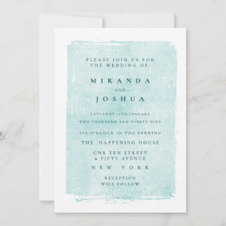 Invitación Aqua Turquesa Grunge Distorsionado Casual