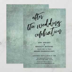 Invitación Aqua Vintage Casual Después de la Celebración de l
