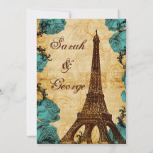 aqua vintage eiffel tower Paris boda