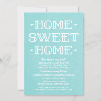 Invitación Aqua Whimsical Sweet Home Fiesta Calentador de la 