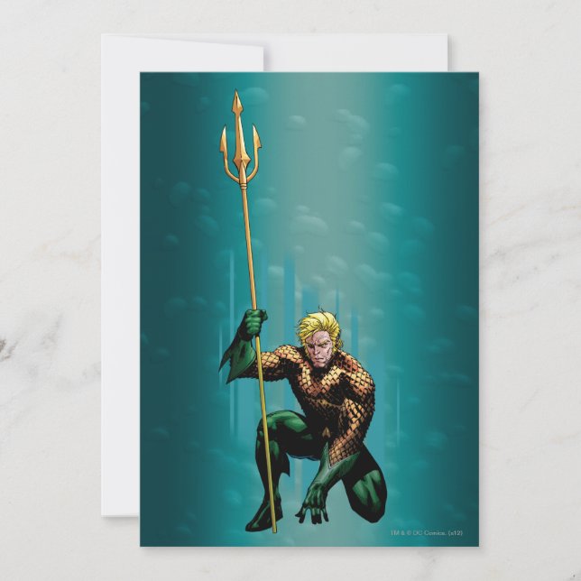 Invitación Aquaman Crouching (Anverso)