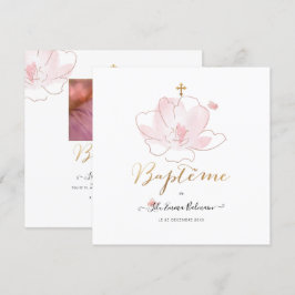 Invitación Aquarelle Les Fluers  Faire-part de Bautismo